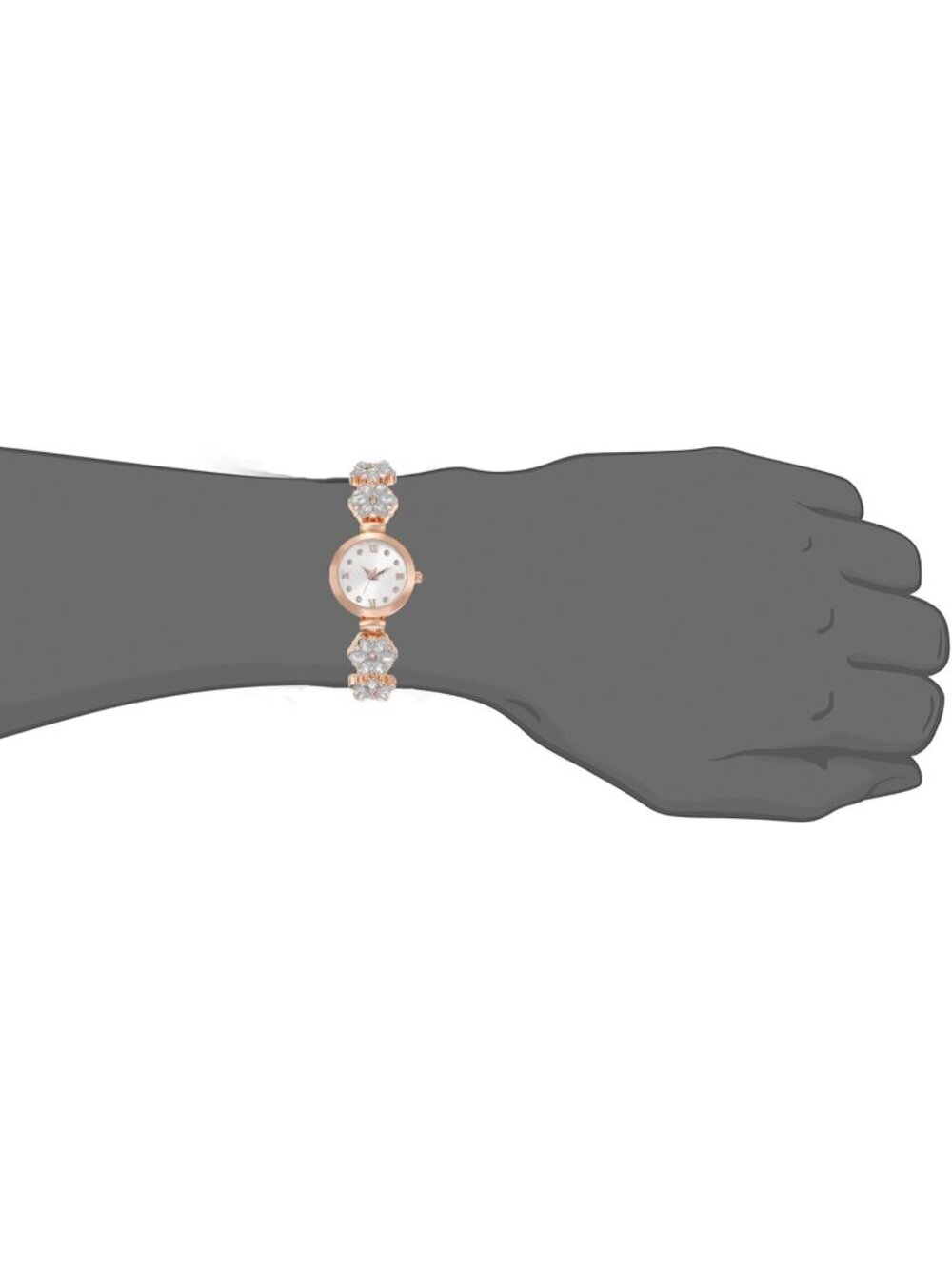 Women's Red Bracelet Fashion Item Waterproof Quartz Flower Shaped Wrist Watch - Picture 3 of 4